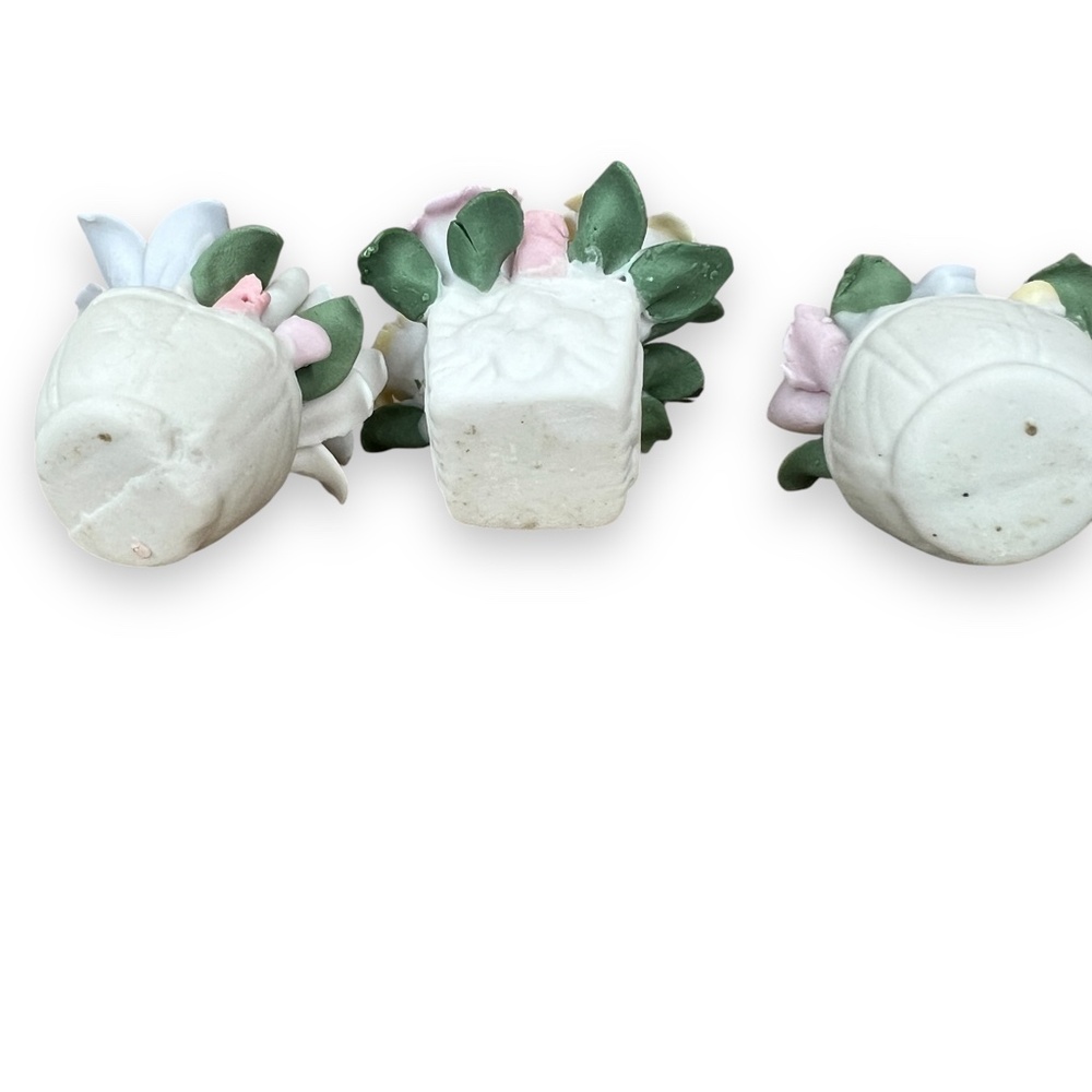 Vintage Lot of 3 Ceramic Mini Flower Baskets‎ 2" - Picture 5 of 6